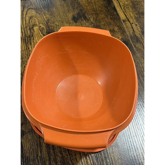 Tupperware Orange Tangerine Servalier Bowl LOT with Lids 838-16 & 840-6 - Picture 5 of 16